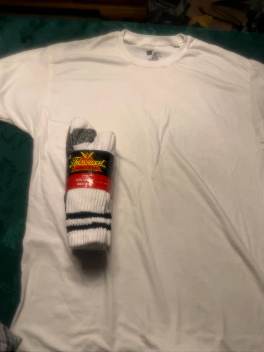 Men’s Hanes pajama M  undershirt L  socks L bundle pajamas are gray and white.
